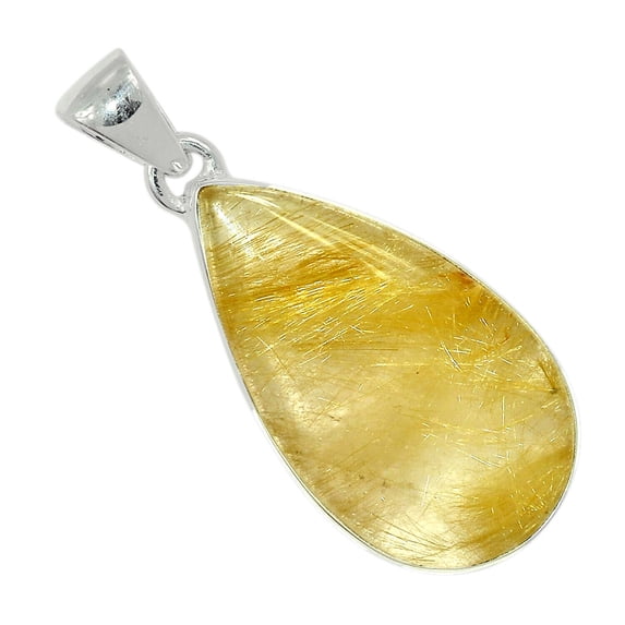 Natural Golden Rutile - Brazil 925 Sterling Silver Pendant Jewelry ALLP-20512