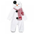 thumbnail image 3 of Children's Cosplay Snowman Costume Christmas Baby Polar Fleece Onesie + Ccarf White,3-24M, 3 of 7