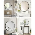 thumbnail image 3 of FOLDLIFE 30 Inch Round Wall Mounted Mirror with Black Metal Frame - Versatile Circle Mirror for Bathroom, Entryway, Vanity, Living Room, and Bedroom Decor, 3 of 7