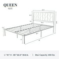 Sifurni White Queen Size Modern Metal Platform Bed Frame with Vintage Headboard and 12" Under
