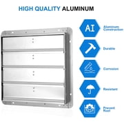 iPower 18-Inch Square Aluminum Automatic Gravity Shutter Louver Vent, Silver
