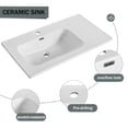 thumbnail image 4 of 36'' Floating Bathroom Vanity with Single Sink and Soft Close Cabinet Doors, Wall Mounted Storage, Modern Ceramic Vanity, White+Black, 4 of 9