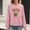 Pink, variant on Waffle Sweatshirts for Womens Christmas Loose Crewneck Long Sleeve Shirts Christmas Cow Printed Sweaters Casual Fashion Xmas Holiday Party Pullover Tops