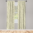 thumbnail image 4 of Ambesonne Nature Window Curtains, Retro Vintage Abstract Leaf, Each 28" W x 84" L, Grey Yellow and Green Brown, 4 of 4