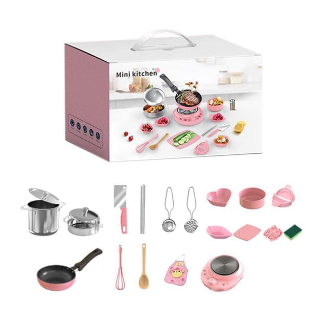 Mini Kitchenette Full Set of Cooking Utensils Childrens Cooking Puzzle Toy