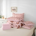 thumbnail image 6 of Feelyou Romantic Love Heart Twin Bedding Sets 7-Piece, Fashion Leopard Cheetah Print Bedding Comforter Set, Teens Kids Girls Women Reversible Sheet Sets, Ultra Soft Bedroom Decor, 6 of 8