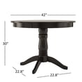 thumbnail image 5 of Lexington 5-Piece Wood Dining Set, Round Table and 4 Slat Back Chairs, Black, 5 of 6