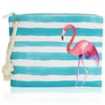 thumbnail image 7 of Large Beach Bag, Travel Twine Beach Tote Bags, Canvas Shoulder Tote Handbag-Flamingo Tote, 7 of 7