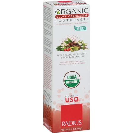 Radius Organic Toothpaste Gel - Clove Cardamom 3 oz (The Best Organic Toothpaste)