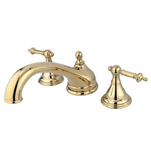 Kingston Brass KS5532TL Vintage Two-Handle Deck Mount Roman Tub Faucet, Polished Brass