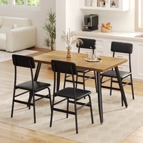 Asofer Dining Table Set for 4, Small Kitchen Table Chairs Set of 4, Space Saving, Retro