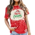 thumbnail image 4 of Shorts for Women,Womens Christmas Tops,Womens Fashion Christmas Printed Round Neck Short Sleeved T-Shirt Top,Christmas Tops for Women,Tops for Women, 4 of 4