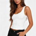 thumbnail image 3 of BSDJILFG Juniors Ribbed Tank Tops Sleeveless Y2K Crop Top V-Neck Wide Straps Comfy Short Cami Shirt, 3 of 6