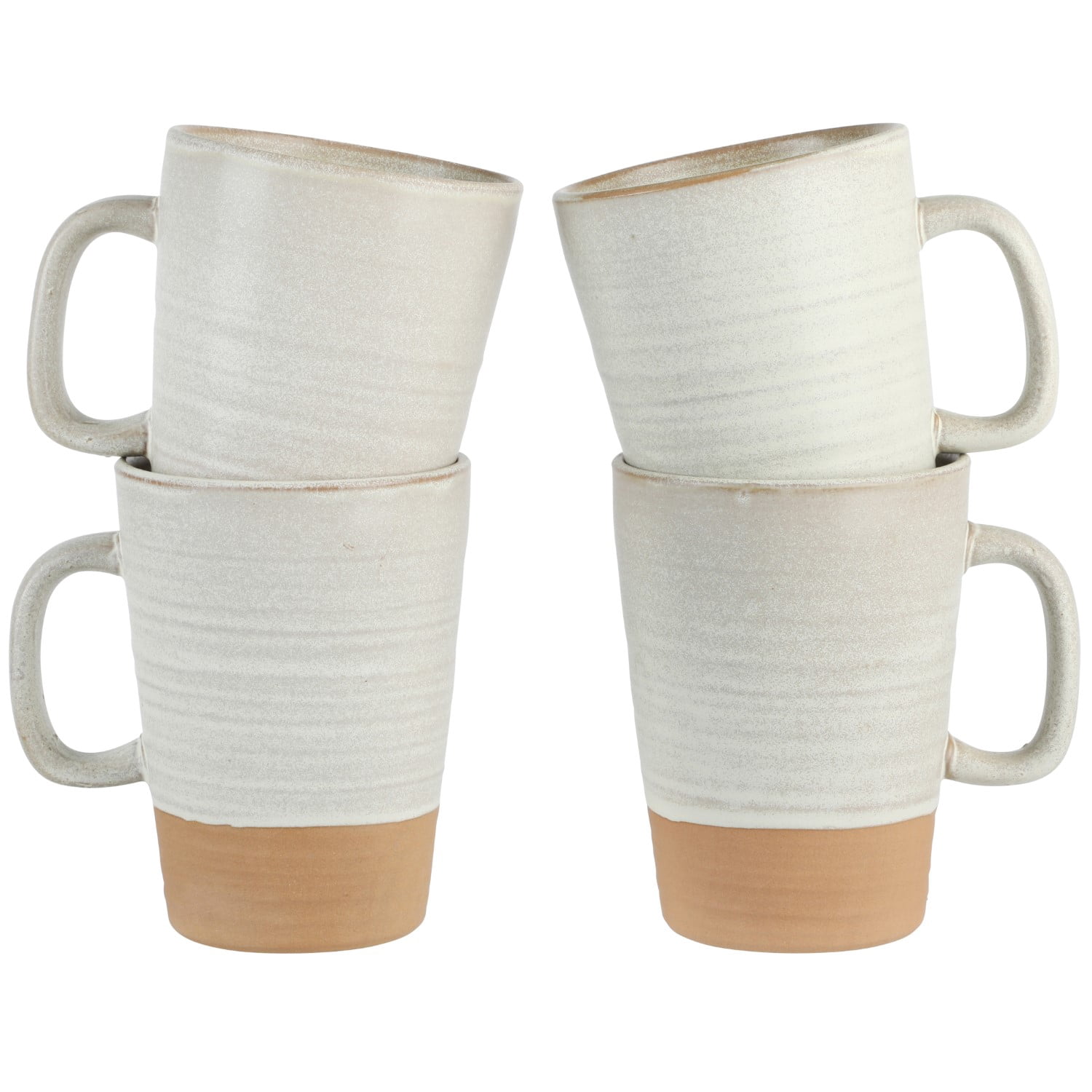 Gibson Elite 4 Pack Dreamweaver Terracotta Reactive 17 oz Mug Set - Sand Cream