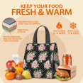 thumbnail image 5 of Pioneer Flower Floral Print Pattern Insulated Lunch Bag for Women & Adults,Large Portable Soft Cooler Lunch Bag,Thermal Food Storage Tote with Pearl Cotton,8.66L,8.75x5.75x9.5 Inch, 5 of 6
