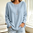 thumbnail image 6 of Womens Knit Sweaters Crewneck Long Sleeved Solid Pullover Sweater Tops Casual Loose Fit Fashion Soft Basic Knitwear, 6 of 6
