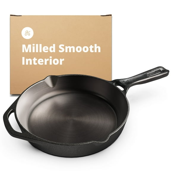 Greater Goods 10 inch Cast Iron Skillet, Pre-Seasoned for Oven, Stove, Universal Cooking