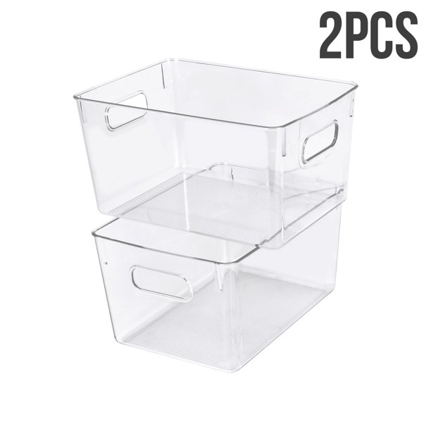 Plastic Kitchen Storage Container Bins with Handles, Organization in Pantry, Food&Fruit