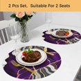 thumbnail image 5 of Purple Marble Round 13 Inch Placemats Set of 2, Grey Gold Texture Vintage Farmhouse Art HeatResistant Non Slip Place Mats for Dining Table, Wipeable Braided Kitchen Table Mats for Housewarming, 5 of 9