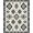 Black White, Pattern 18, variant on Design&I 8'x10' Washable Area Rug Door Geometric Curved Interlocking Border Abstract Decorative for King Size Bedroom, Under Bed, Sleek Flatweave Pet Friendly