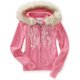 thumbnail image 1 of Aeropostale suéter con capucha de piel sintética con cremallera para mujer, rosa, extra pequeño Aeropostale  Encapuchado, 1 of 1