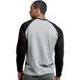 thumbnail image 4 of SLM Men's Long Sleeve Cotton Baseball Raglan Tee Shirt Jersey -Gray/Black-Medium, 4 of 5
