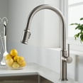 thumbnail image 2 of KRAUS Sellette™ Single Handle Pull Down Kitchen Faucet with Deck Plate and Soap Dispenser in all-Brite™ Spot Free Stainless Steel Finish, 2 of 11