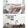 thumbnail image 6 of Bohemian Geometric Stripe Orange Blue Turquoise Tea Towels Absorption Walf Checks Kitchen Cleaning Towel Cloth Napkins Dish Rags, 6 of 7