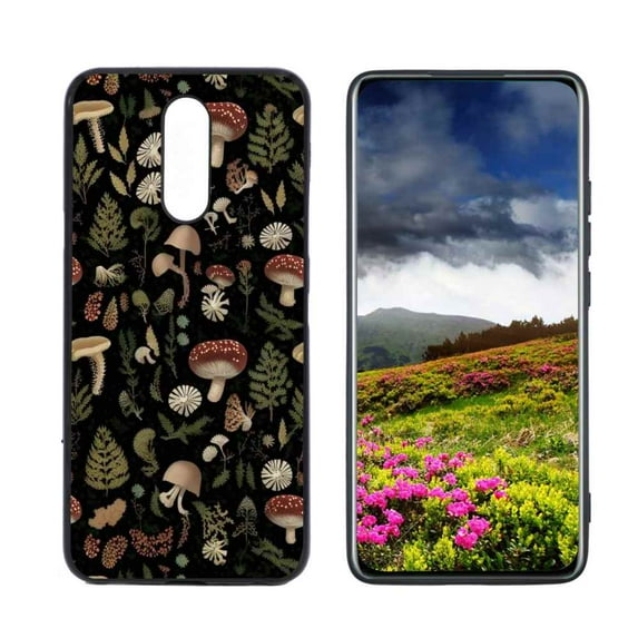Mushroom-Woodland-13 Phone Case, Degined for LG K12 Plus Case Men Women, Flexible Silicone Shockproof Case for LG K12 Plus