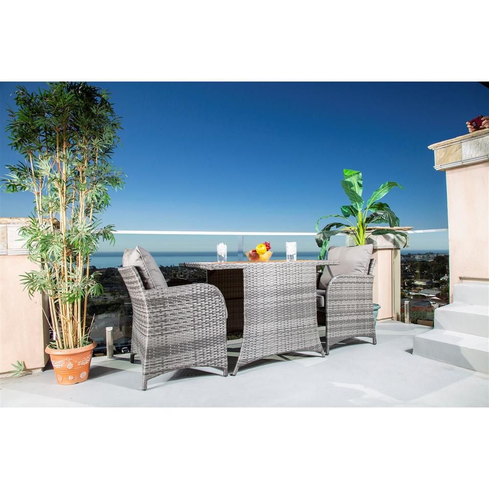 All Space 3-piece Balcony Patio Conversation Set - Ash