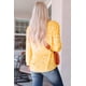thumbnail image 3 of ABPHQTO Blusa de mujer con cuello en V y cordón con estampado floral amarillo, 3 of 4