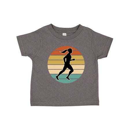 

Inktastic Running Retro Sunset Female Runner Gift Toddler Toddler Girl T-Shirt