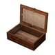 thumbnail image 4 of Caja de almacenamiento de madera con tapa de vidrio, contenedor portátil para pasatiempos y coleccionables. M, 4 of 9