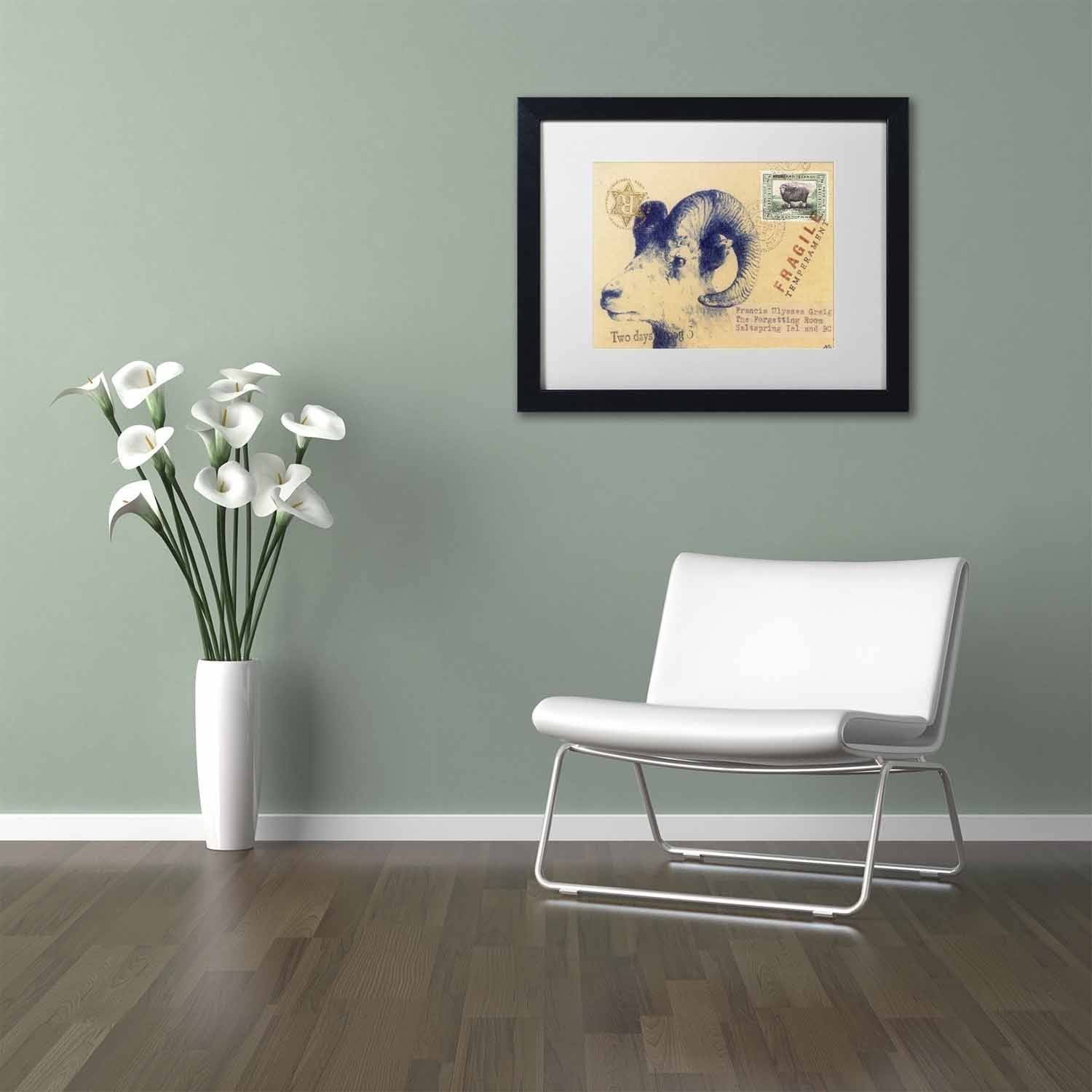 Trademark Fine Art 'Ulysses' Canvas Art by Nick Bantock, White Matte, Black Frame