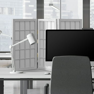 Oriental Furniture 5 ft. Tall Window Pane Shoji Screen - White - 3 ...