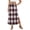 Coffee, variant on Plaid Maxi Skirt, Elastic High Waist Checkered Long Skirt with Pockets, Casual A-Line Side Slit Bottoms, Tartan Print