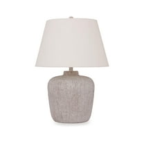 Signature Design by Ashley Danry Metal Table Lamp - Distressed Cream