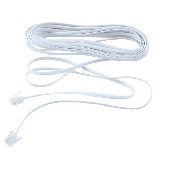 6P2C RJ11 Male to Plug Telephone Line Cable Wire 5M