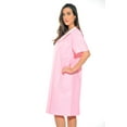 thumbnail image 3 of Dreamcrest Women Short Sleeve Housecoat - Comfortable Loungewear for Sleep and Relaxation (Coral, Large), 3 of 3