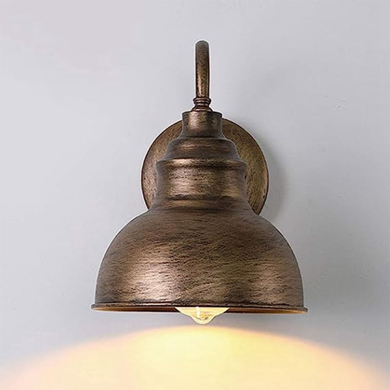 2X Vintage Wall Sconce Gooseneck Barn Flat Light Industrial Vintage Farmhouse Wall Sconce Outdoor Waterproof (Bronze)