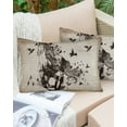 thumbnail image 6 of Pack of 2 Outdoor Pillow Covers, Running Horse Animal Retro Newspaper Pattern Waterproof Square Throw Pillowcase Cushion Decorative Pillow Covers for Couch Patio Tent, 20x12 in, 6 of 6