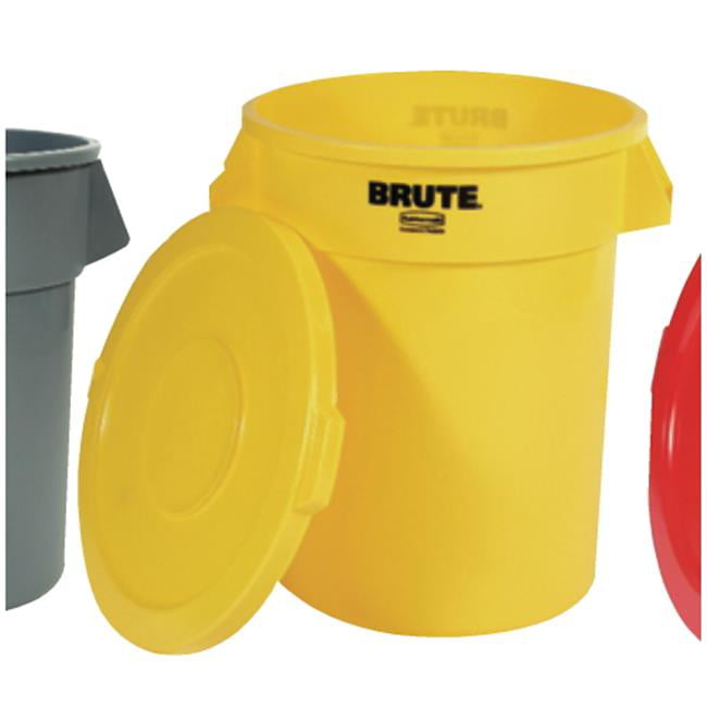 Brute Container Flat Lid 32 Gallon Each Yellow 