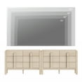 thumbnail image 3 of Mid Century 6 Drawer Dresser Set of 2, 47.2" Modern Chest of Drawers with Storage, Curved Profile Wood Double Dresser for Bedroom, Living Room, Hallway, 3 of 8