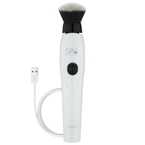 Spa Sciences ECHO, Rechargeable Sonic Makeup Brush for Airbrush Finish, White