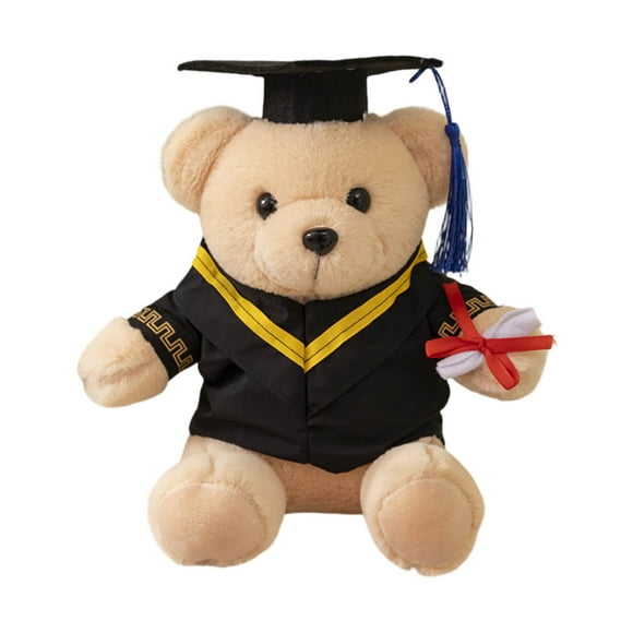 NAOJIE® Graduation Bear Class of 2025,10 Inch Stuffed Animal Graduation Gift Light Brown Graduation Plush Bear with Hat(Yellow),Graduation Bear,Graduation Teddy Bear,Graduation Stuffed Animal