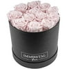 Immortal Fleur Preserved Roses | Fresh Real Flowers Arranged In Elegant Round Box | Last Over a Year | Handmade Gifts For Her: Valentine's Day, Mother's Day, Anniversary & Birthday | Pink: 12 Roses