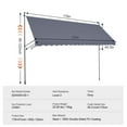 thumbnail image 4 of KFFKFF 178 x 47" Retractable Patio Awning, Manual Crank Handle Sunshade Shelter, Outdoor Canopy for Deck, Adjustable Height Ranging 86 to 122 in, Suitable for Patio/Balcony/Yard, Dark Gray, 4 of 9
