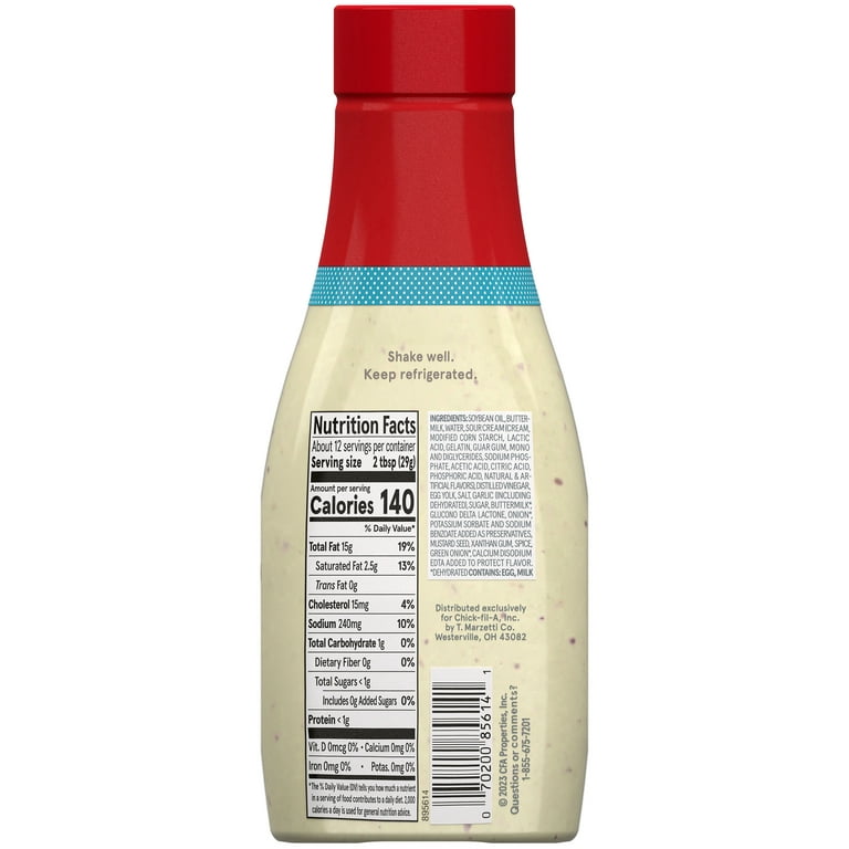 Chick-Fil-A Garden Herb Ranch Refrigerated Salad Dressing, 12 Fluid oz Bottle, Fresh Chick-Fil-A Garden Herb Ranch Refrigerated Salad Dressing, 12 Fluid oz Bottle, Fresh
