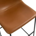 thumbnail image 3 of Set of 2 Barto Black Metal Bar Stool with Open Backrest, 3 of 7
