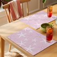 thumbnail image 4 of Vintage Pink Starfish Placemats Set of 2 Summer Coastal Beach Marine Life Place Mats Indoor Wipeable Table Mats Washable Cloth Dining Table Placemats for Kitchen Holiday Party Home Decor 13x19 Inch, 4 of 9